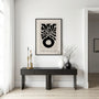 Botanical vase abstract poster displayed in gallery wall with modern decor