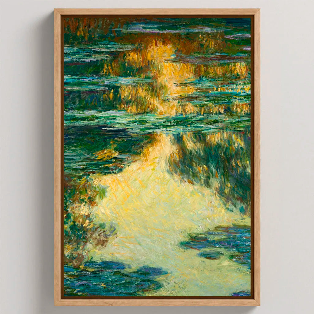 Lienzo enmarcado - Nenúfares reflejos