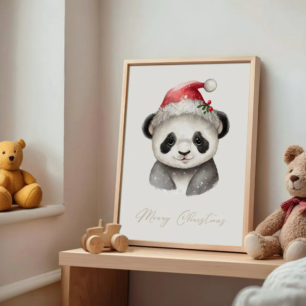 christmas panda poster kids christmas gallery wall