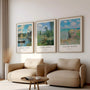 Claude Monet water scene poster set with boats and coastal views