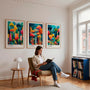 fantasy forest poster set vibrant living room wall decor