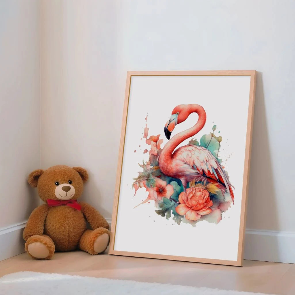 flamingo floral poster gallery wall botanical prints
