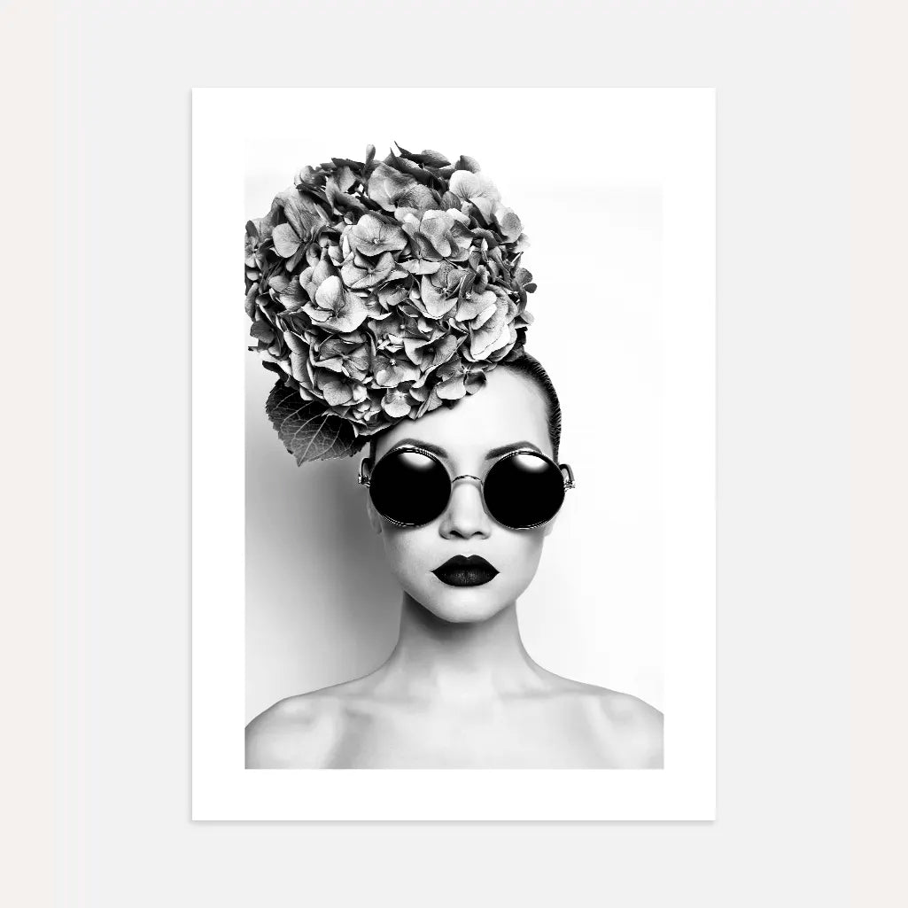 floral portrait woman poster wall art