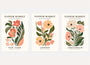 retro flower market poster set wall art for living room decor