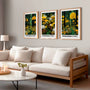 Gallery wall with forest poster set of 3 in yellow green nature design