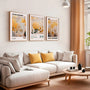Gallery wall with gold botanical poster set of 3 neutral luxury design