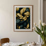 golden leaf wreath poster living room luxury decor