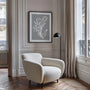 grey floral line art poster bedroom calm minimalist decor
