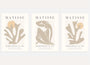 henri matisse beige poster set of 3 organic wall art
