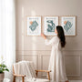 henri matisse contemporary blue green wall art set