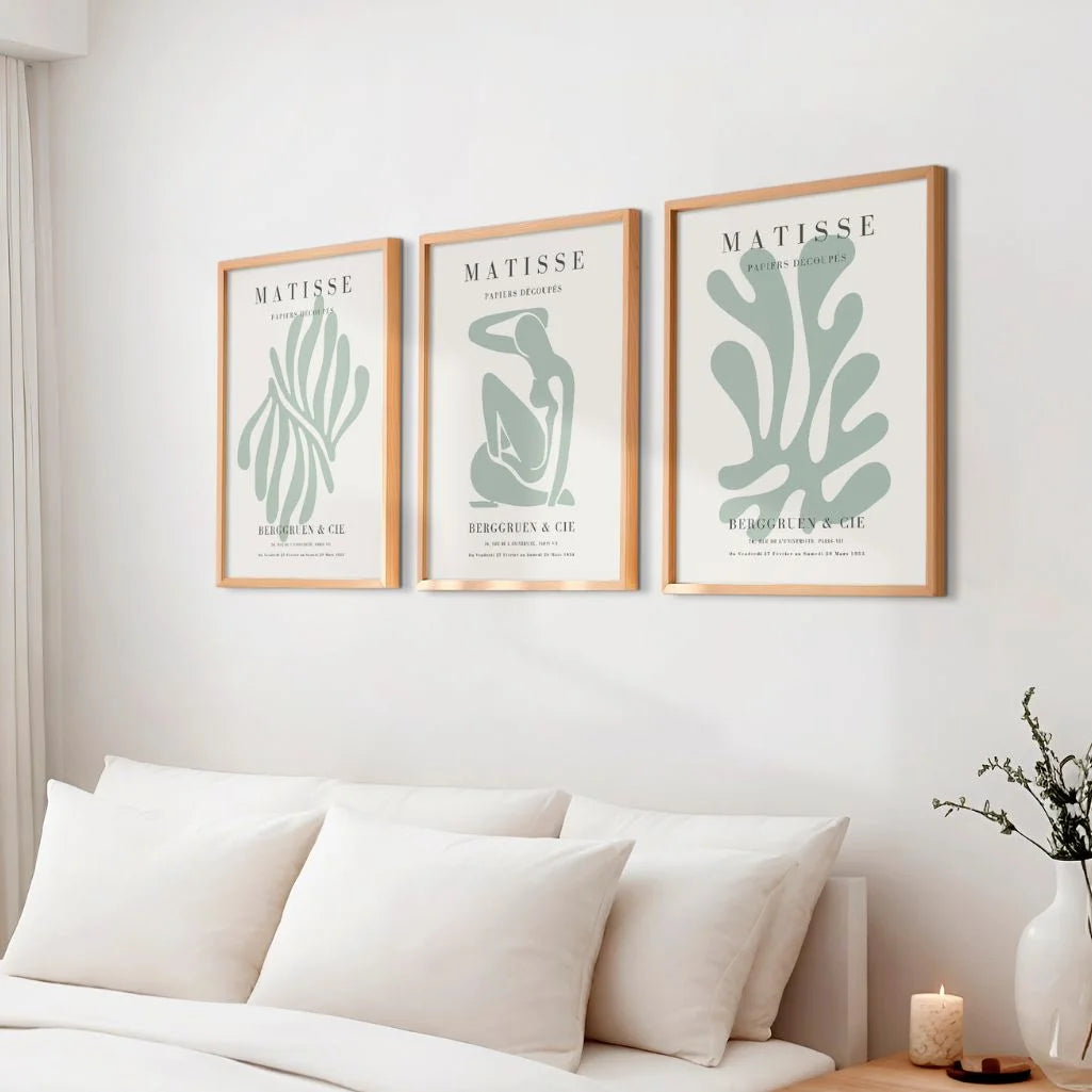 henri matisse abstract figure posters green beige living room wall art