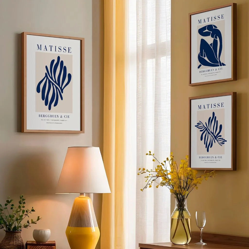 henri matisse poster set of 3 navy gallery wall
