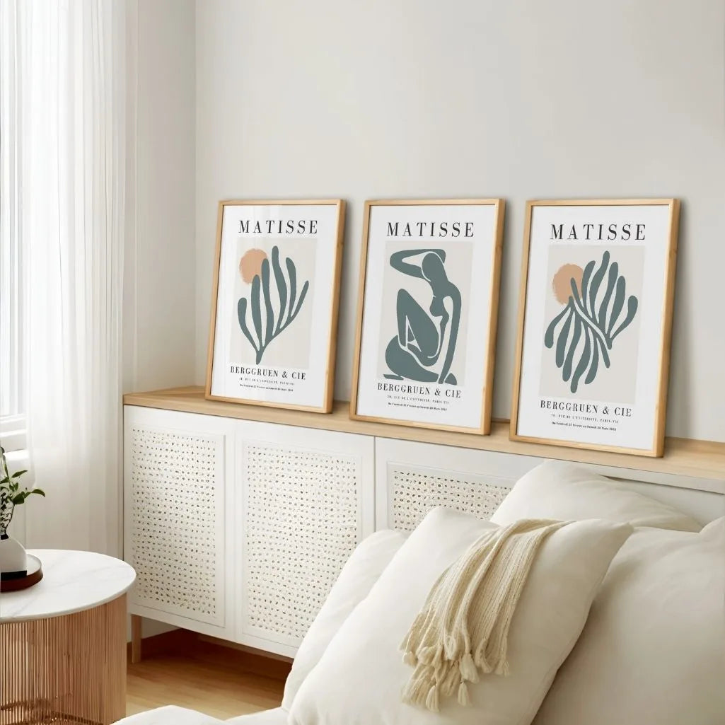 henri matisse blue green terracotta gallery wall set