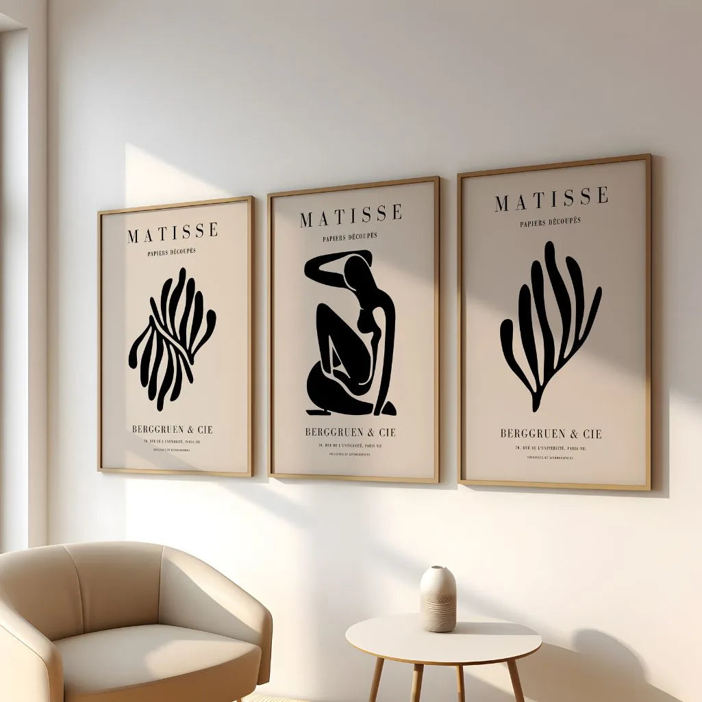 henri matisse black beige posters living room wall decor