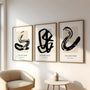 Abstract calligraphy poster set inspired by Japanese ink art