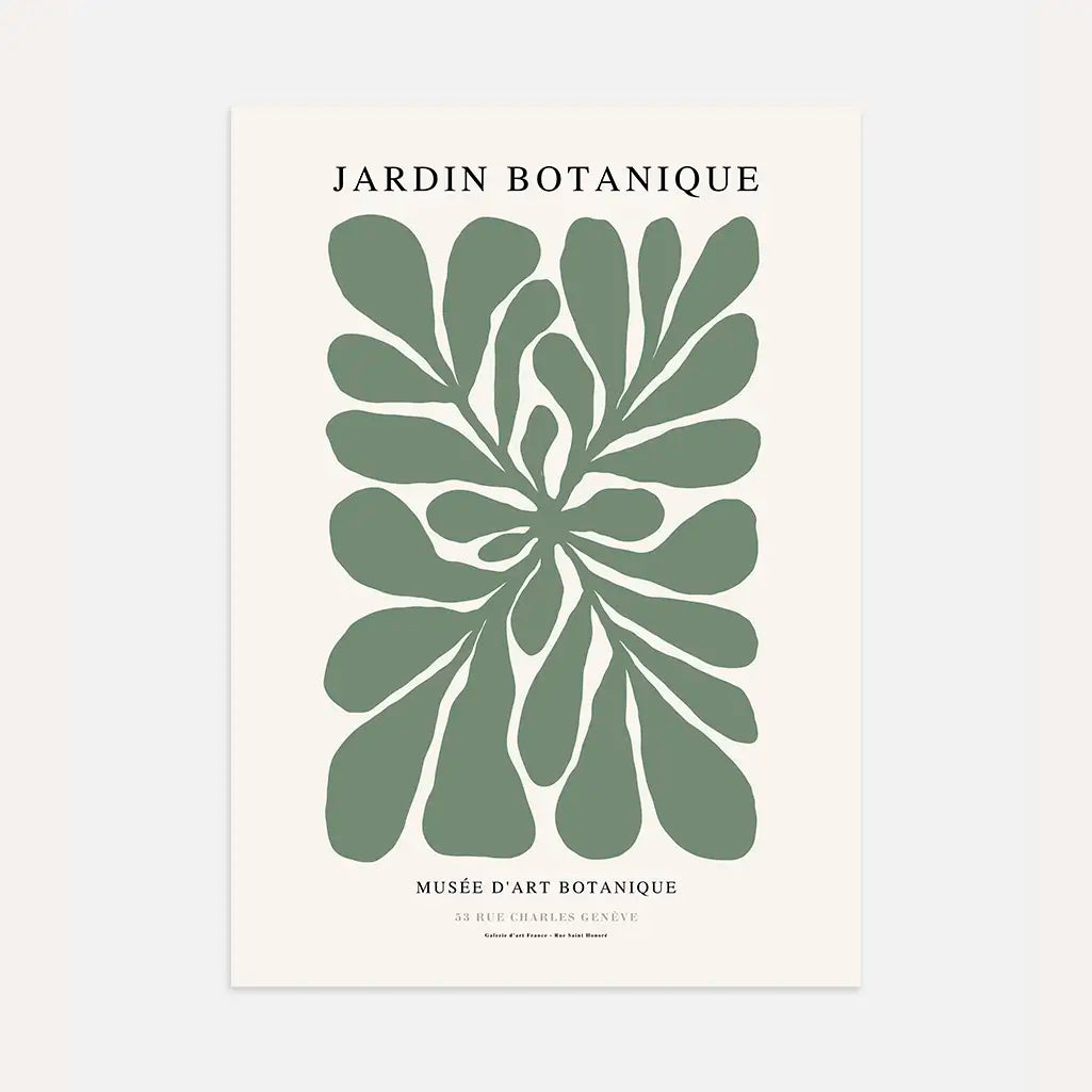 jardin botanique green poster botanical wall art
