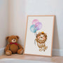 lion balloons poster nursery decor
