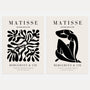 Matisse black abstract forms set of 2 posters with bold cut out style shapes on light background