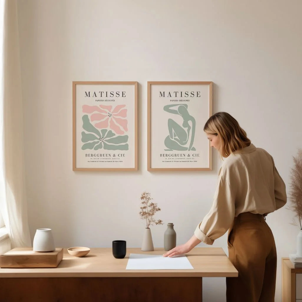 pastel matisse poster set living room minimalist wall decor