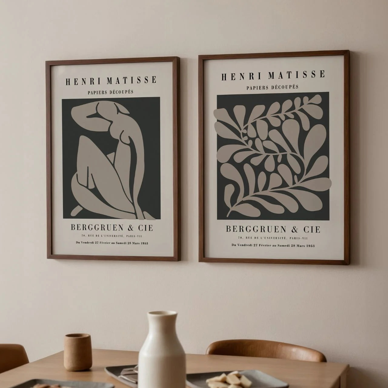 matisse taupe poster set gallery wall contemporary decor