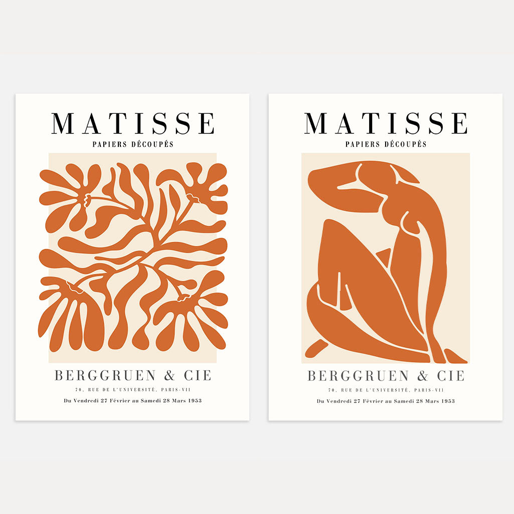 matisse warm organic poster set of 2 terracotta wall art