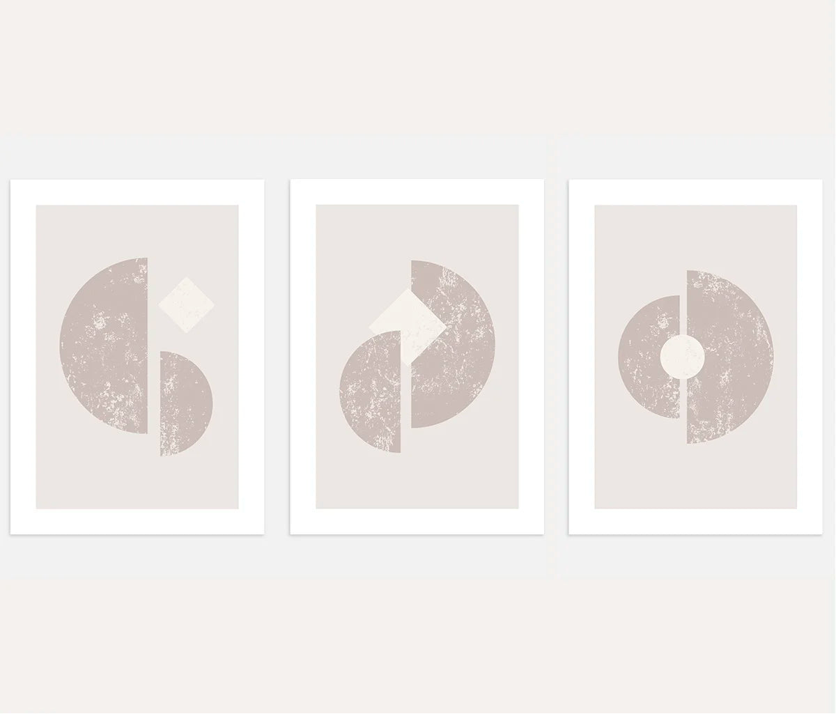 minimal beige abstract poster set of 3 neutral wall decor