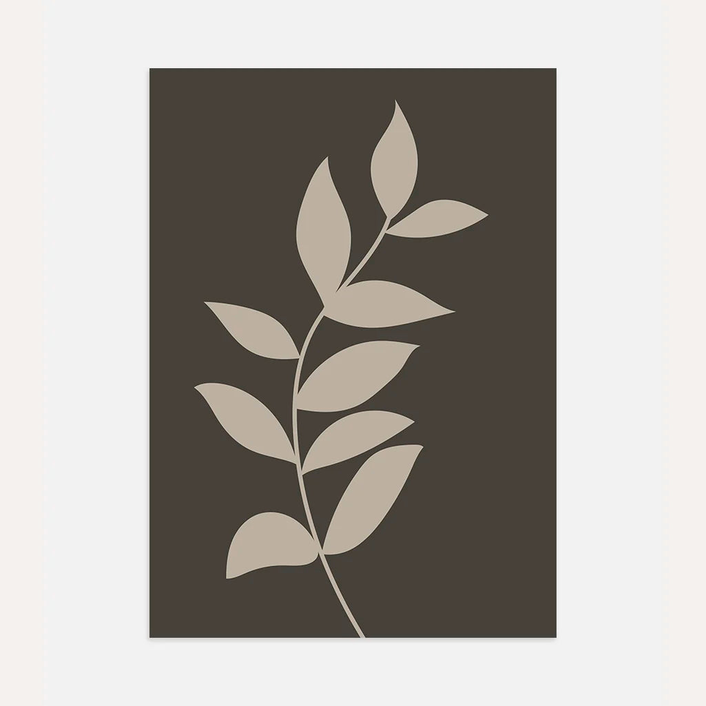 minimal branch poster dark background botanical wall art