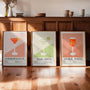 minimalist cocktail recipe wall art set for kitchen and bar decor orange green pink