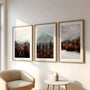 Misty mountain landscape wall art set of 3 nature photography