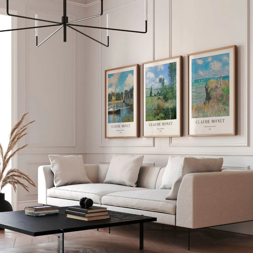 Claude Monet sea landscape poster set for summer inspired wall decor