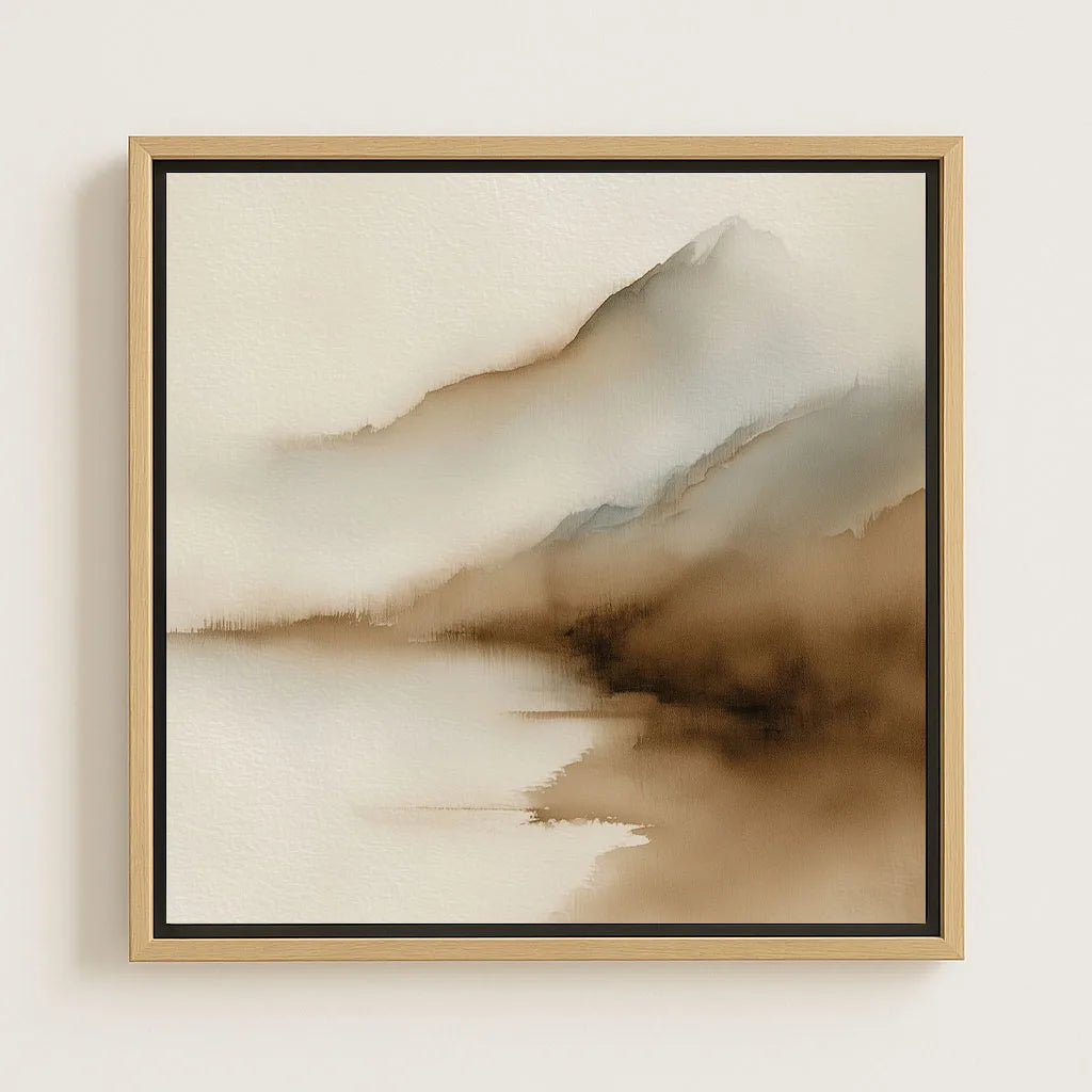 Lienzo enmarcado – Niebla sobre el lago