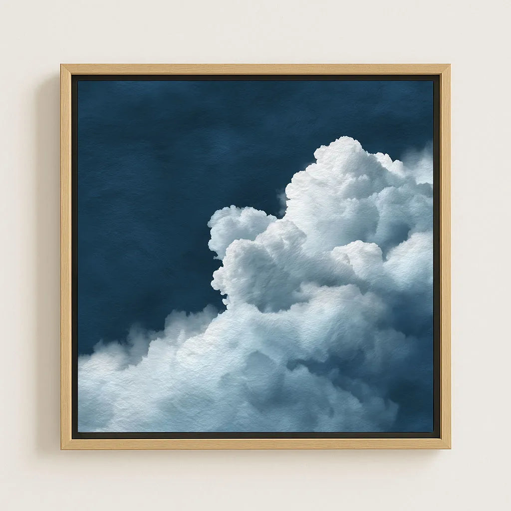 Lienzo enmarcado – Nubes blancas