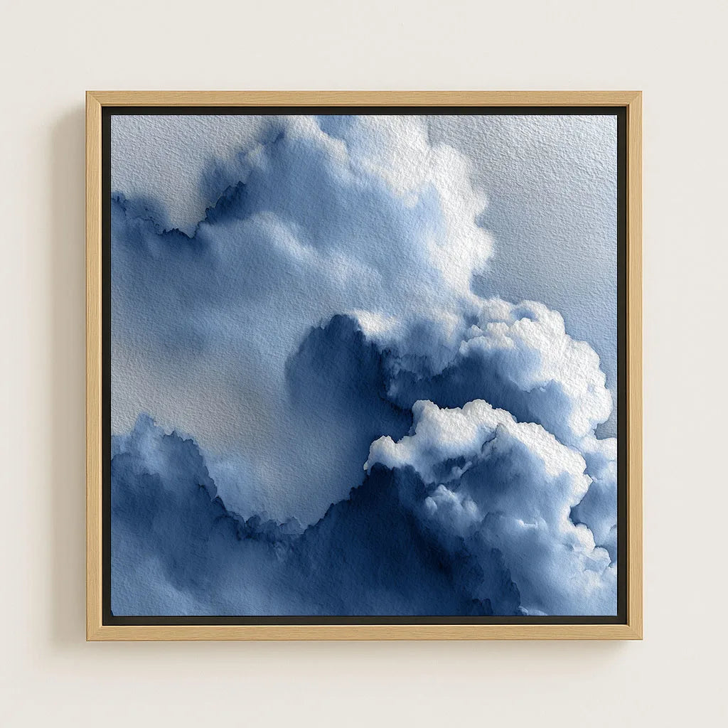 Lienzo enmarcado – Nubes azules