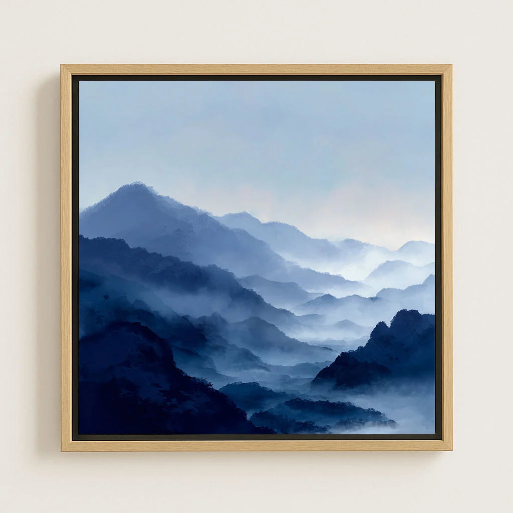 Lienzo enmarcado – Valle azul
