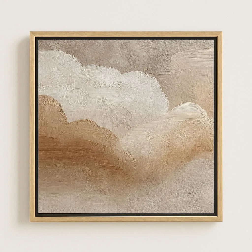Lienzo enmarcado – Nubes beige