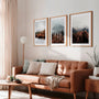 Nordic style mountain poster set of 3 calm earth tone wall art