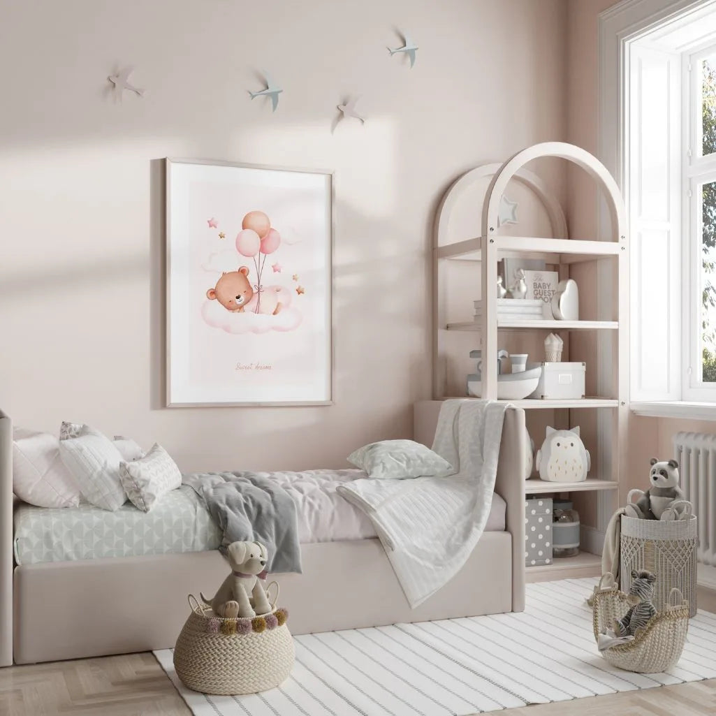 sweet dreams bear poster pastel kids gallery wall