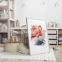 watercolor flamingo poster living room decor
