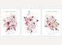 pink lilac watercolor flower poster set wall art for bedroom decor