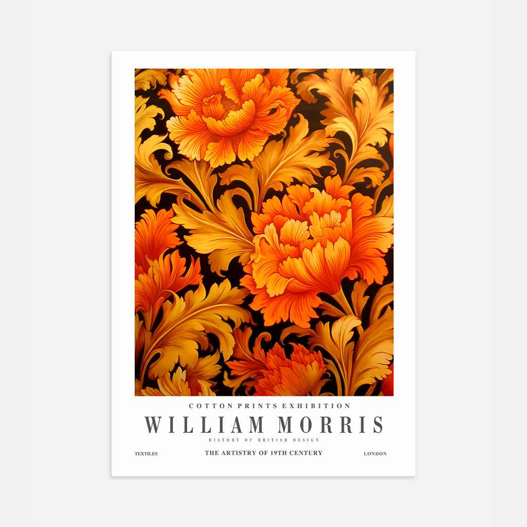 Póster – Motivo Floral Dorado