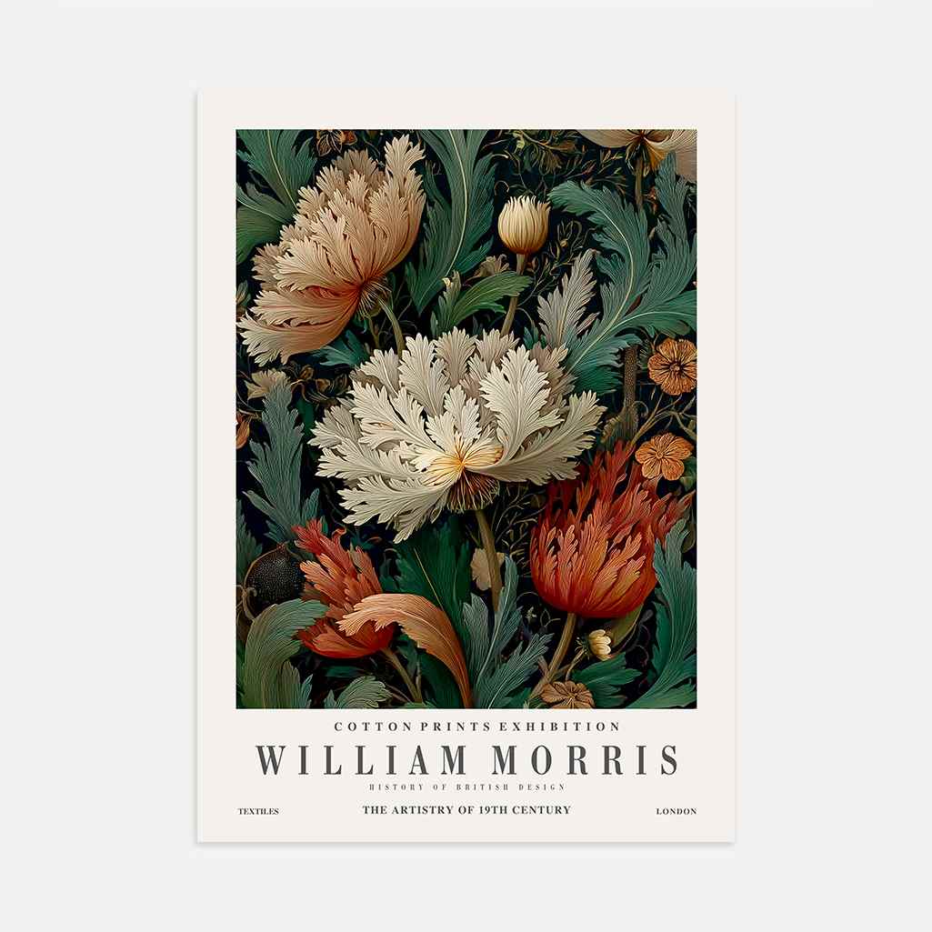 Póster – Flores Crema y Rojas