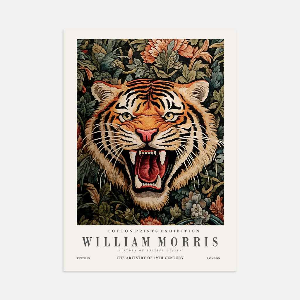 Póster – Tigre sobre Fondo Floral