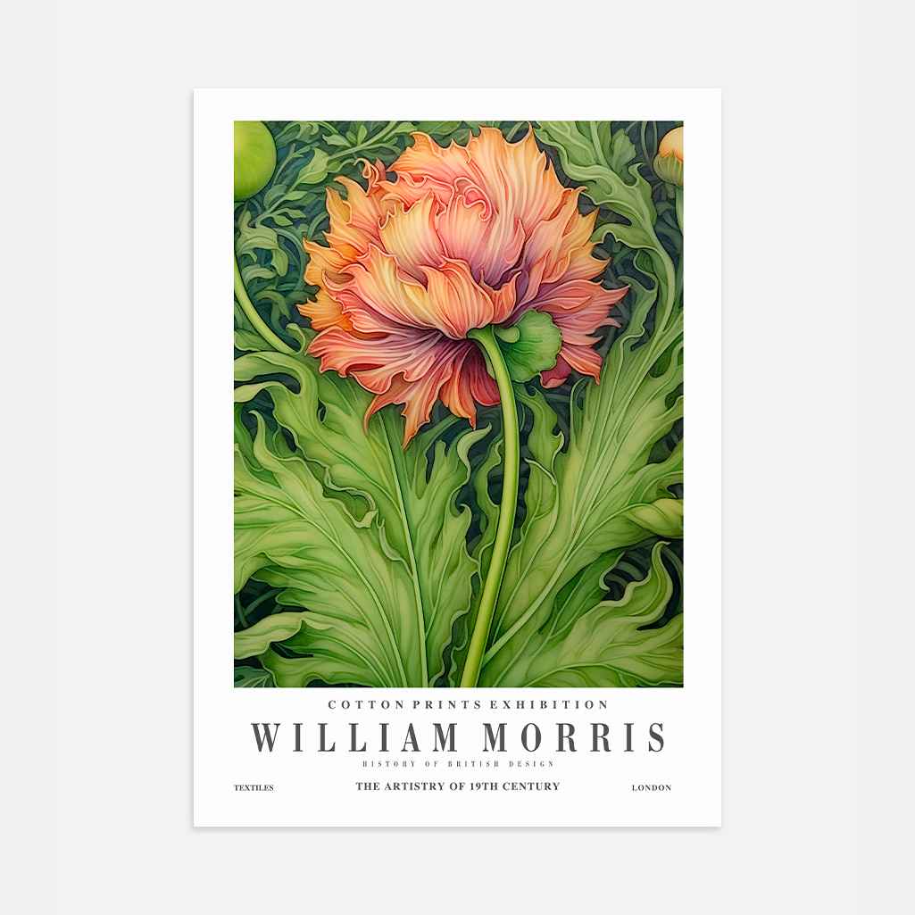 Póster – Flor Verde y Naranja